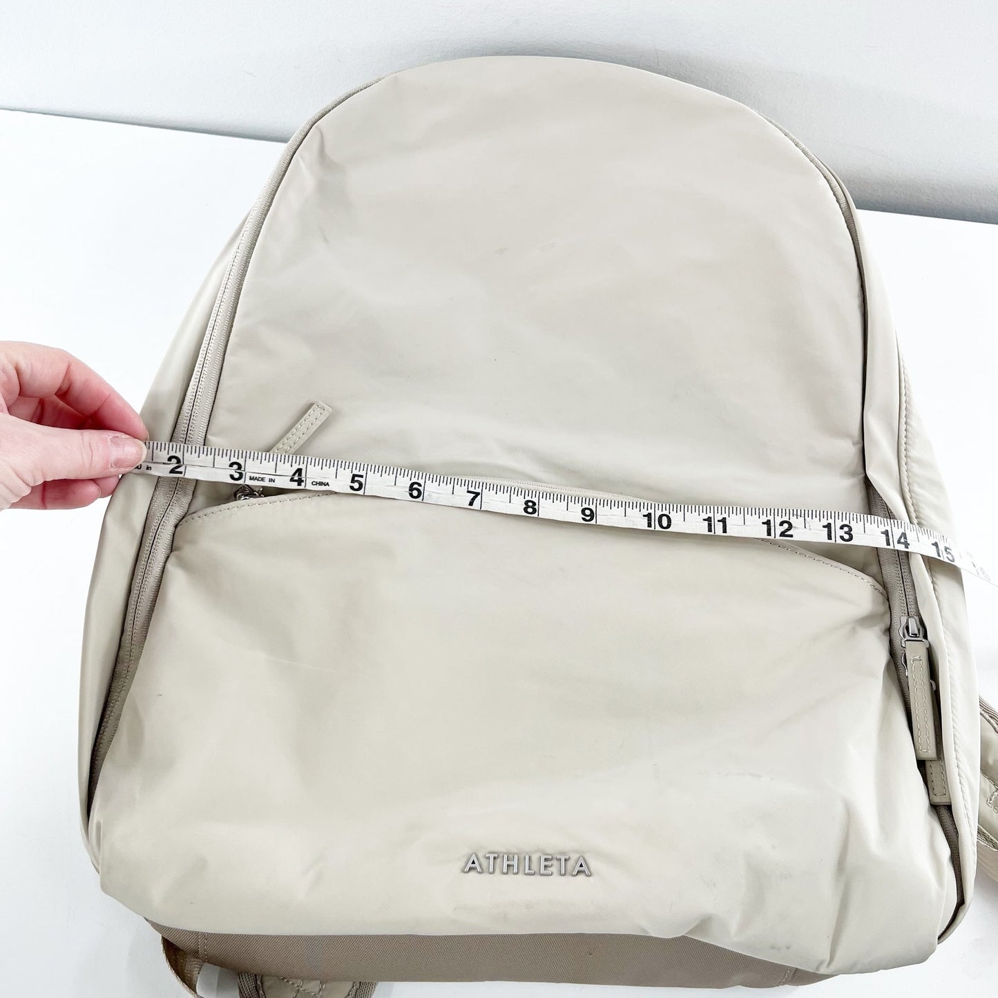 Athleta All About Travel School Backpack with Laptop Sleeve Tan Beige