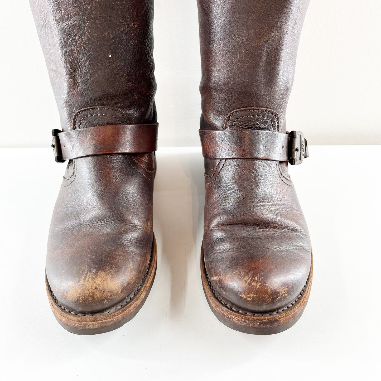 FRYE Veronica Leather Riding Slouch Knee High Boots Brown 7.5