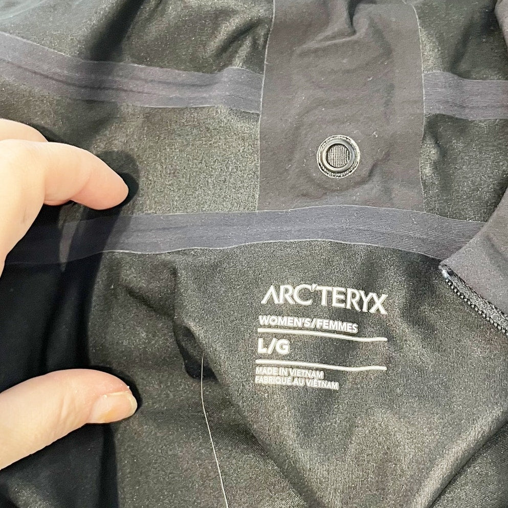 Arc'teryx Trino SL Long Sleeve 1/2 Zip Hooded Anorak Jacket Black Large