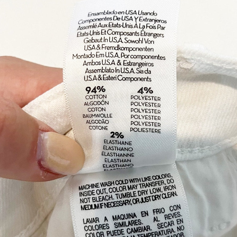 Mother The Hustler Ankle Fray Crop Flare Jeans Fairest of Them All White 24