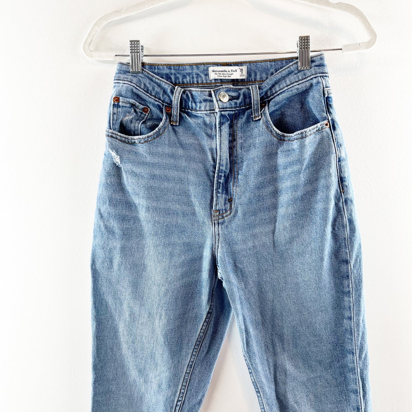 Abercrombie '90s Slim Straight Ultra High Rise Curve Love Jeans Blue 2 / 26