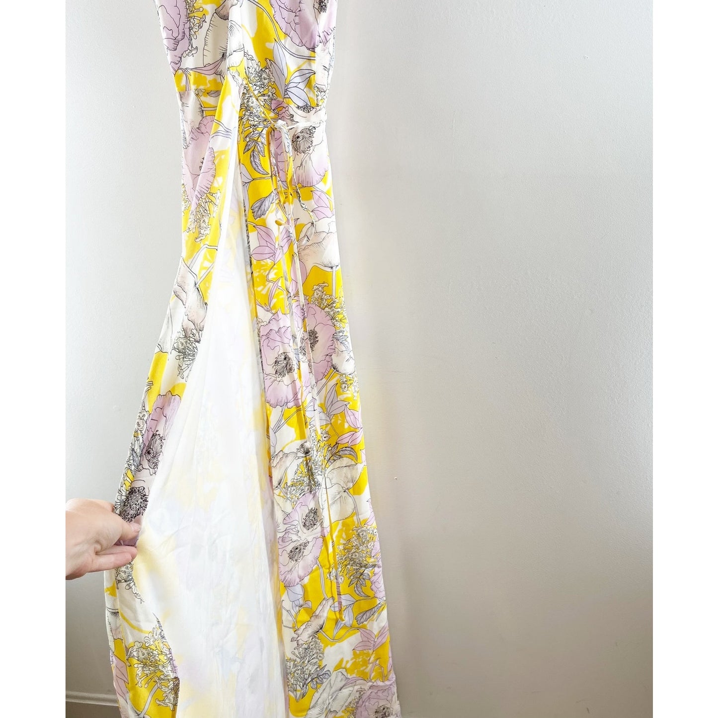 Yumi Kim Rush Hour Wrap Maxi Dress in Bora Bora Floral Yellow Medium