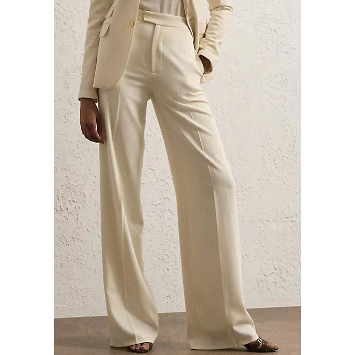 Ralph Lauren Mid Rise Straight Leg Wool Trouser Dress Pants Ivory Crea – Baystate Boutique & Consignment