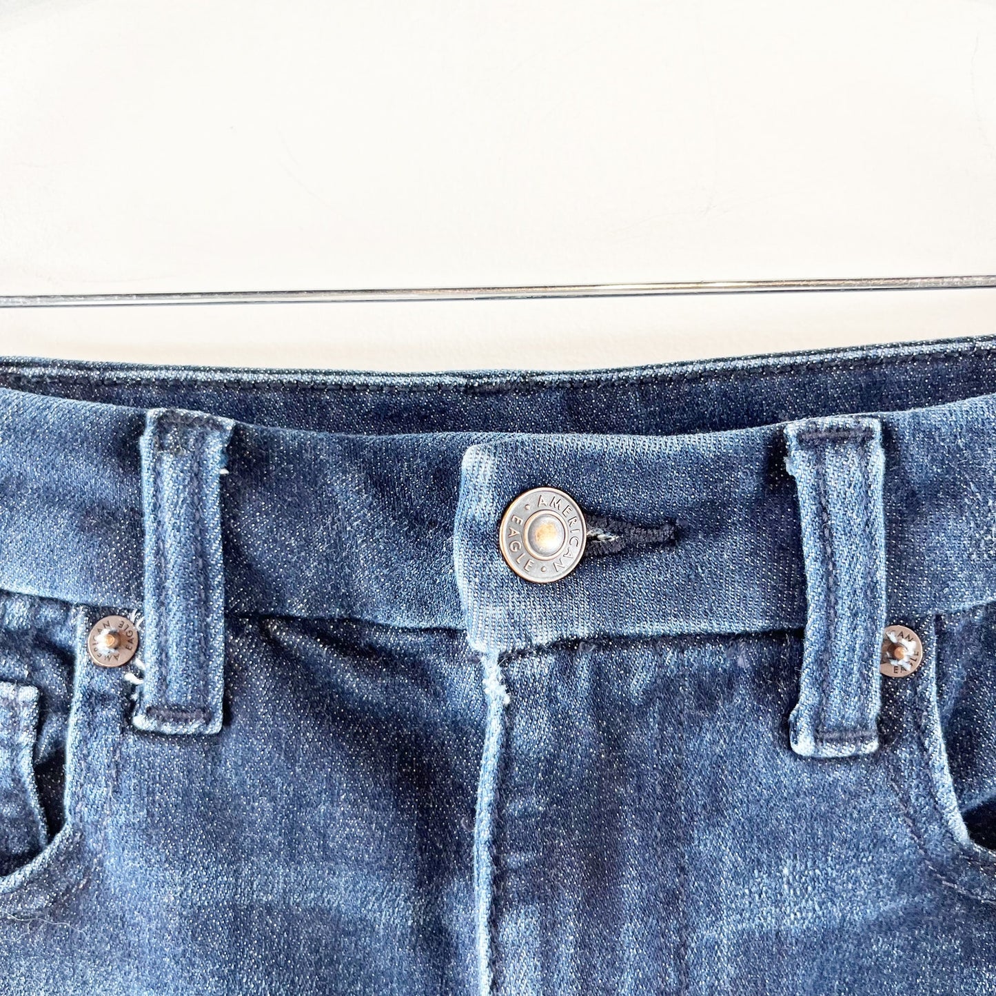 American Eagle Outfitters Ne(x)t Level Stretch Curvy Super Hi Rise Short Blue 6