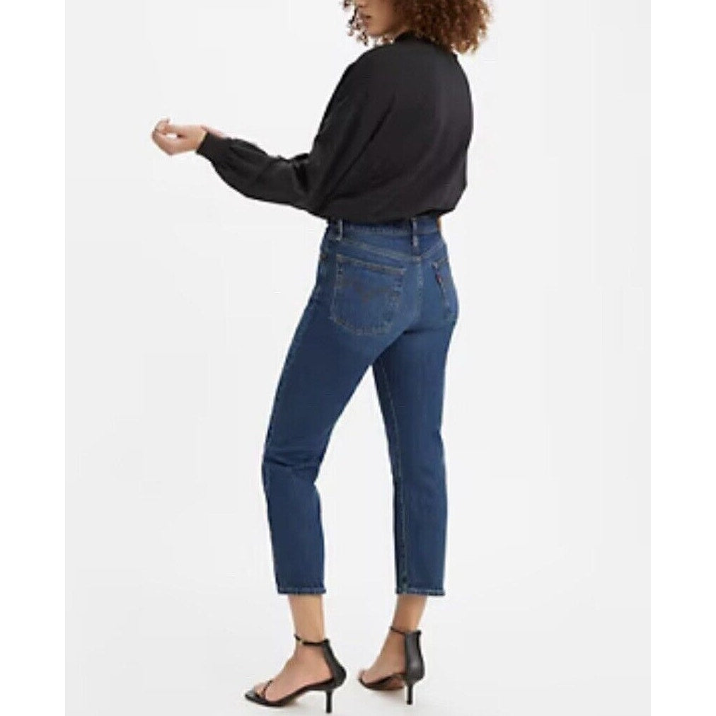 Levi's Wedgie Fit High Rise Straight Jeans Dark Wash Blue 26