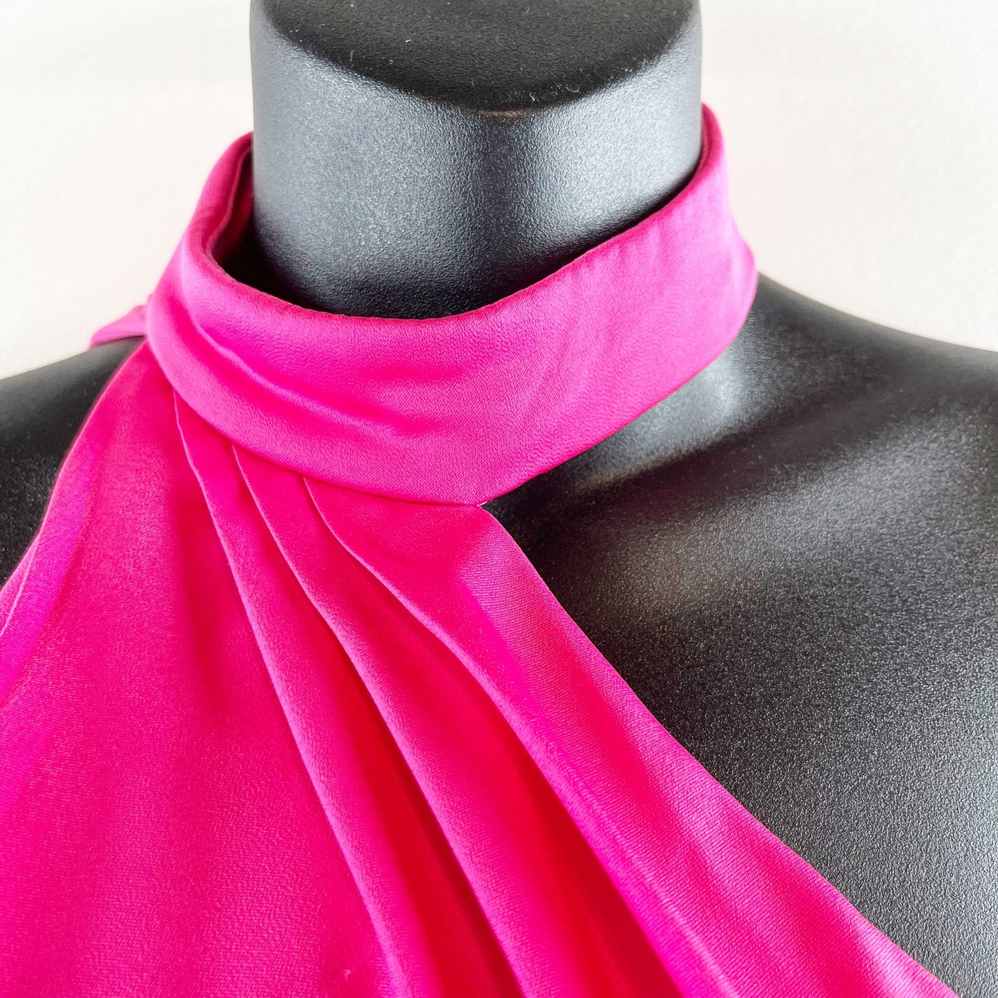 Stacees Asymmetrical Choker Belted One Shoulder Maxi Dress Gown Pink 6