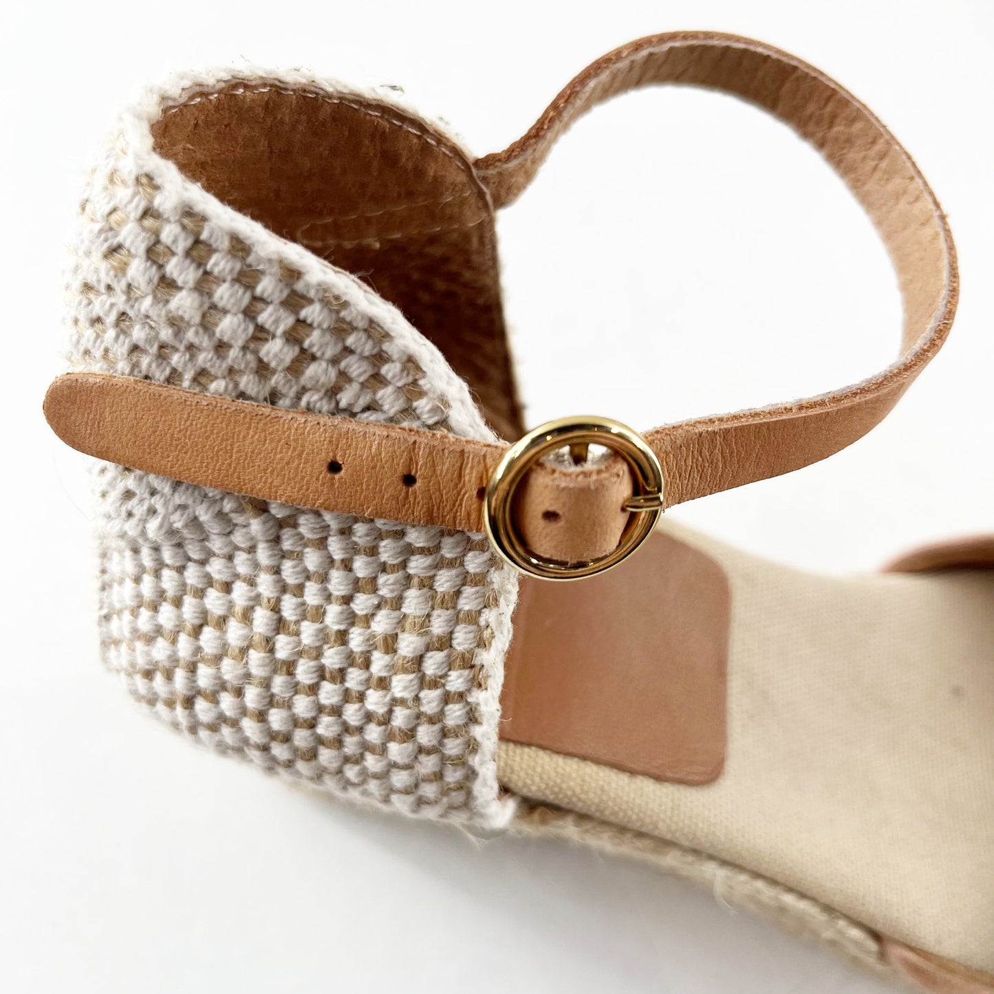 Kanna by Anthropologie Suede Platform Espadrille Wedge Sandals Beige 40