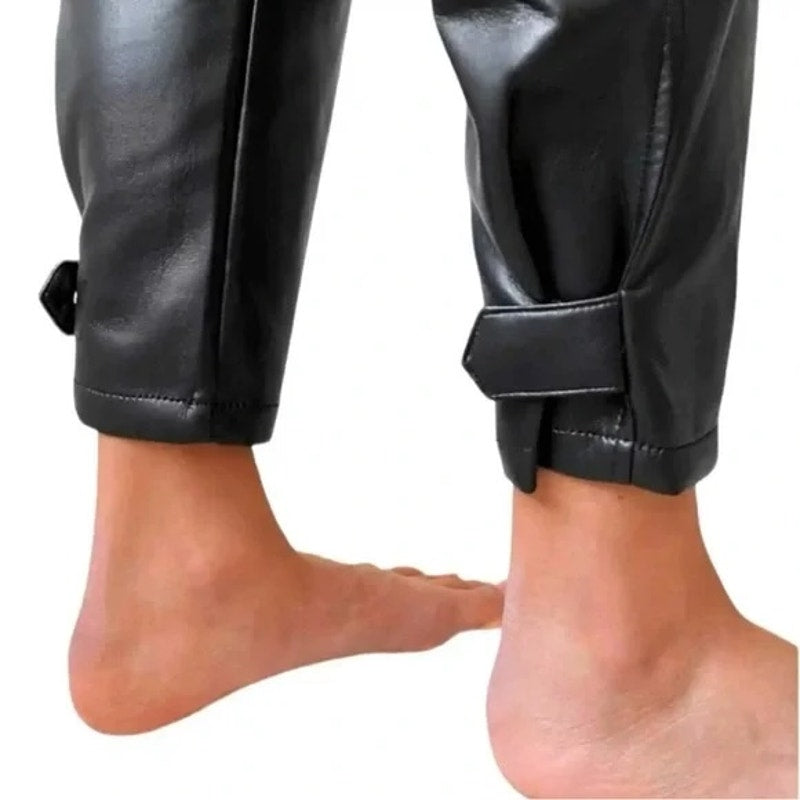 Wilfred Aritzia Faux Leather High Rise Modern Cargo Pants Black 12 / 31
