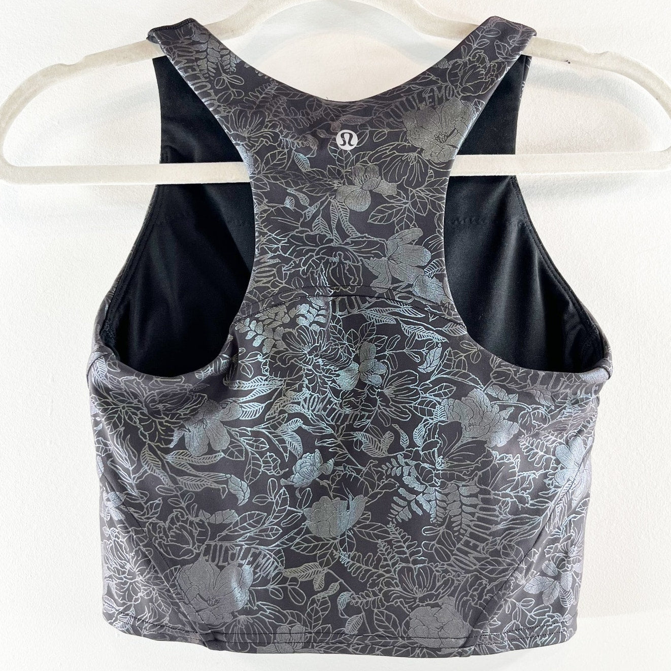 Lululemon Invigorate Training Tank Top Foil Logo Flourish Black Iridescent 6