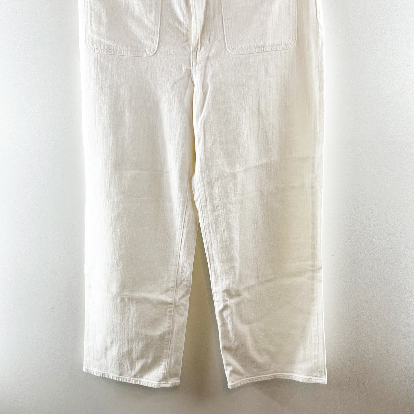 Madewell The Perfect Vintage Wide Leg Crop Jeans Patch Pocket Tile White 10