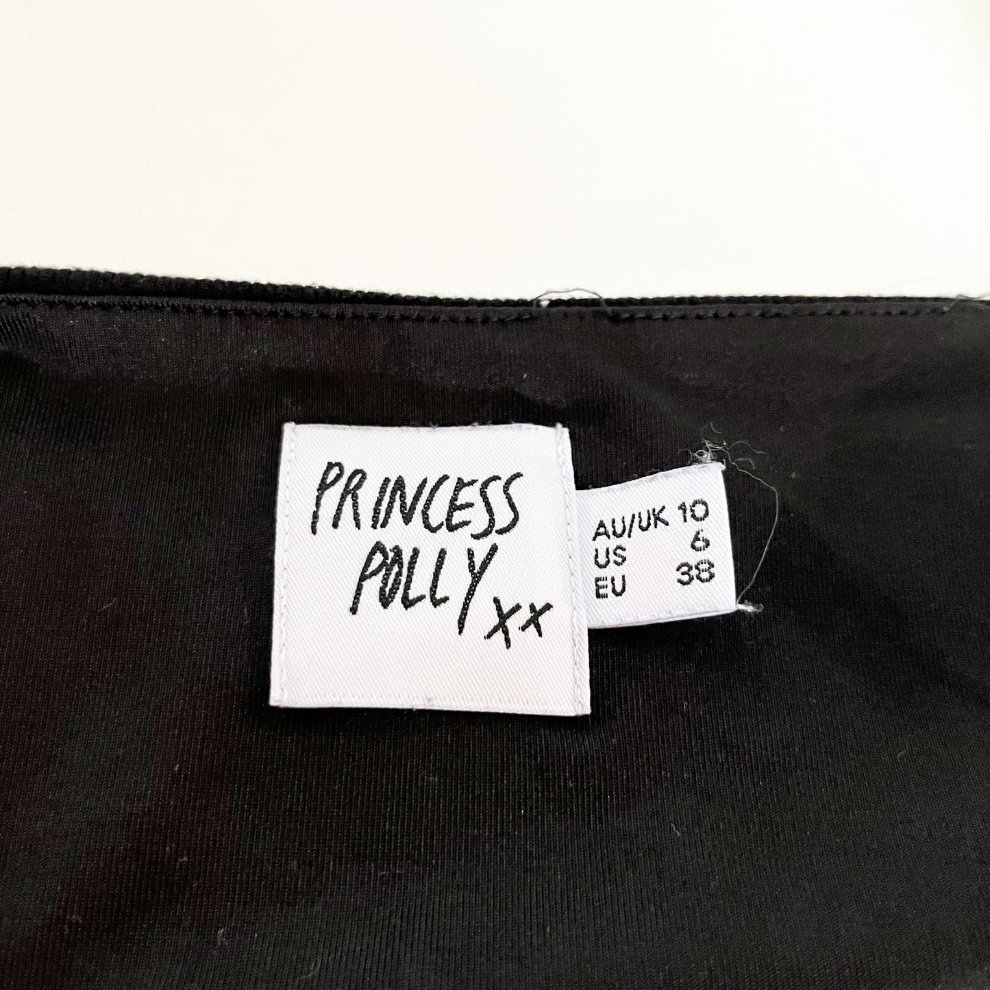 Princess Polly Alana Long Sleeve Open Tie Back Bodycon Mini Dress Black 6
