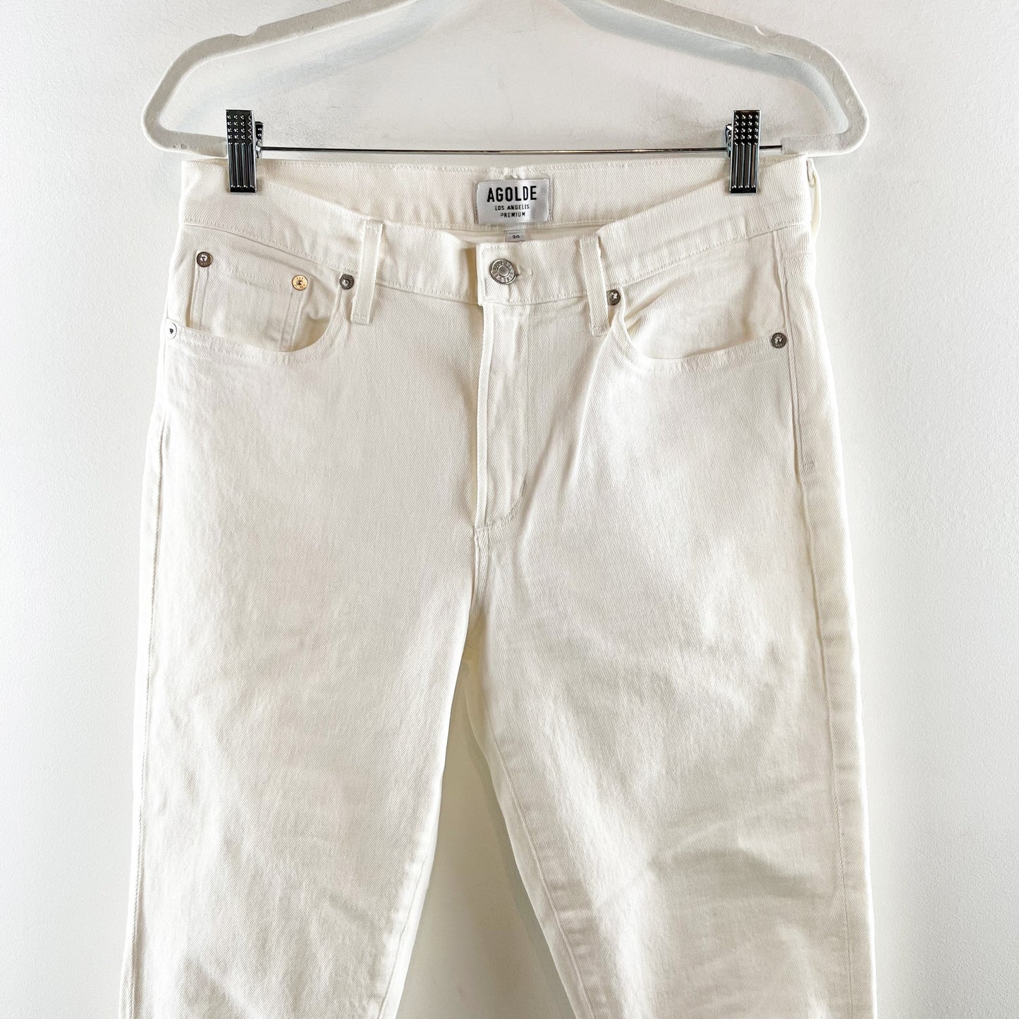 AGOLDE Sophie Crop High Rise Skinny Slim Jeans White 30 / 10