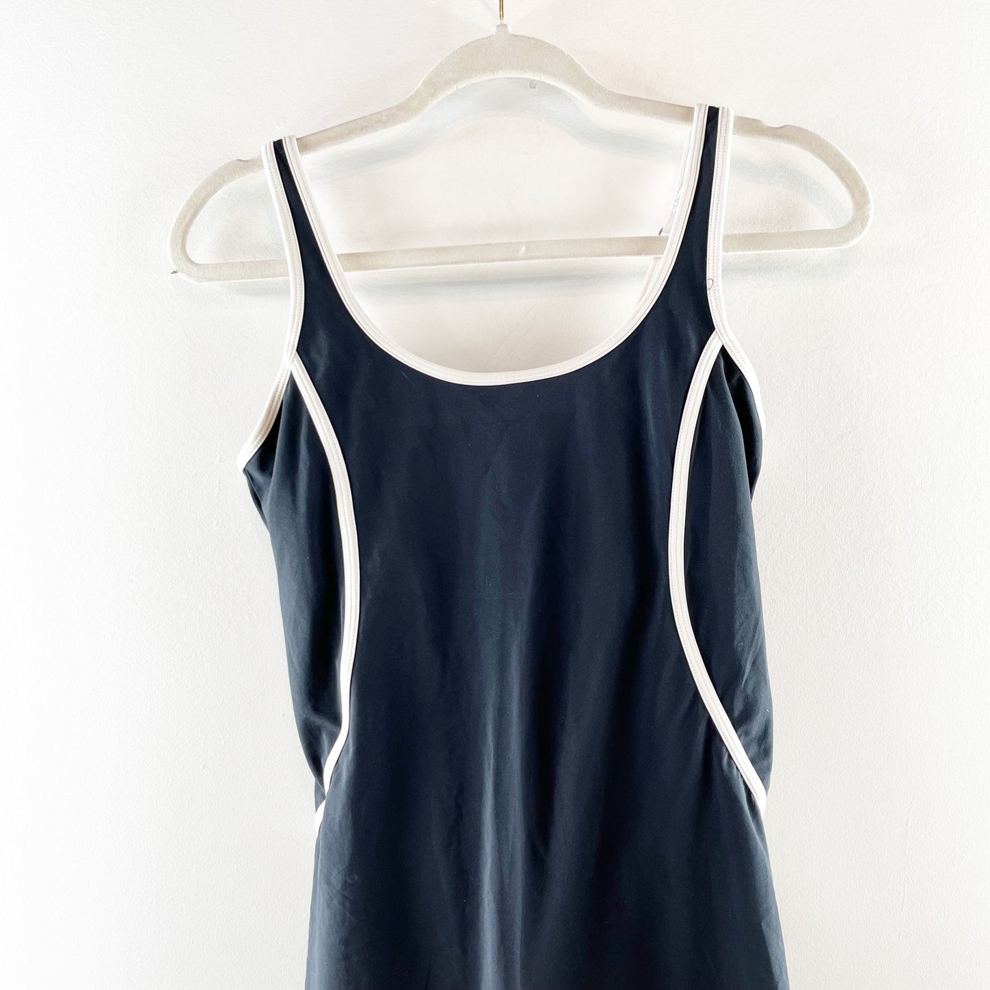 Abercrombie Traveler Active Tennis Mini Dress Black White Piping Small