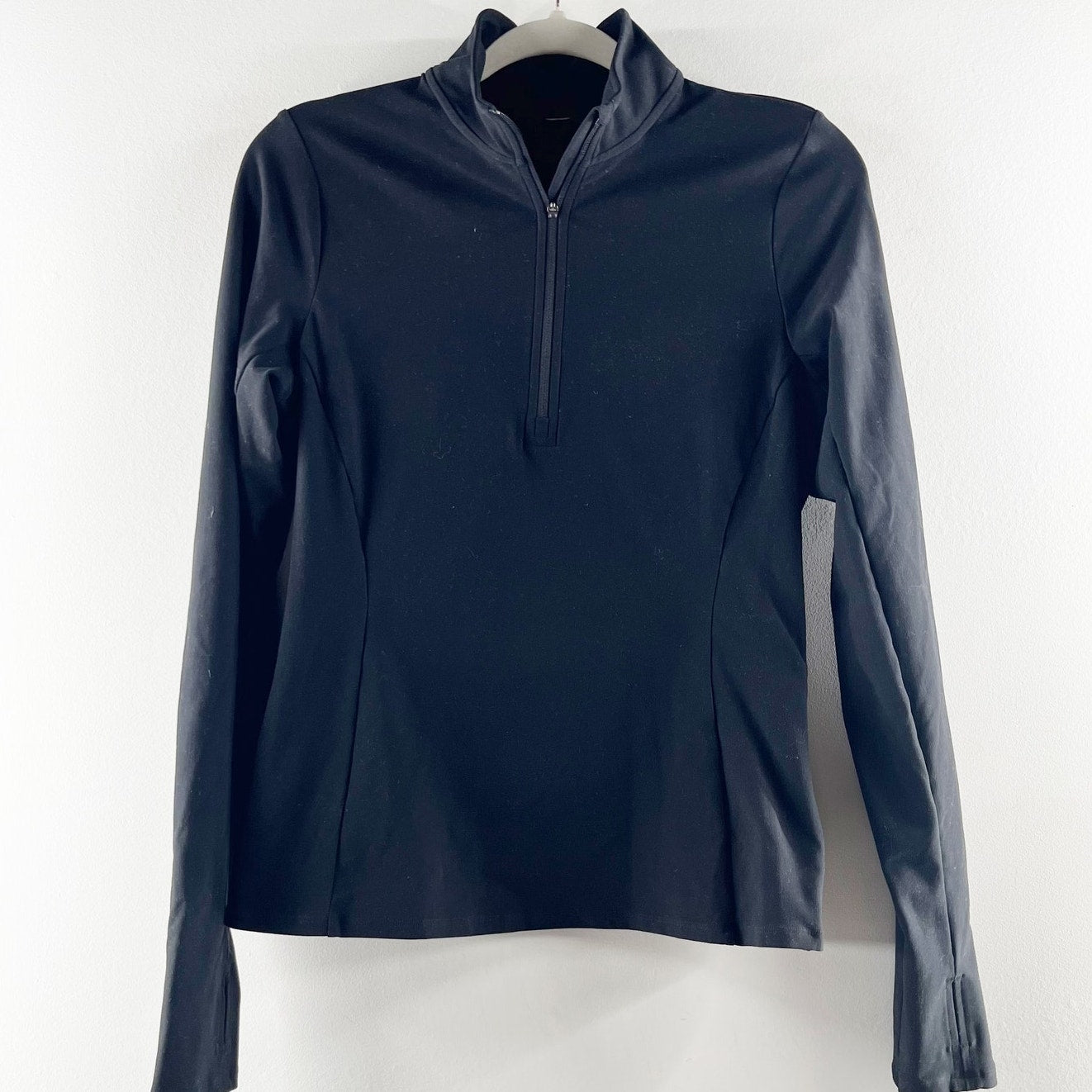 Alo Alosoft 1/2 Zip Rapid Long Sleeve Pullover Jacket Shirt Top Black Small