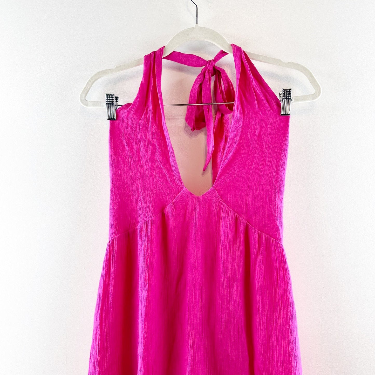 Pink Lily Cruise Through Town Halter Keyhole Mini Dress Hot Pink Large