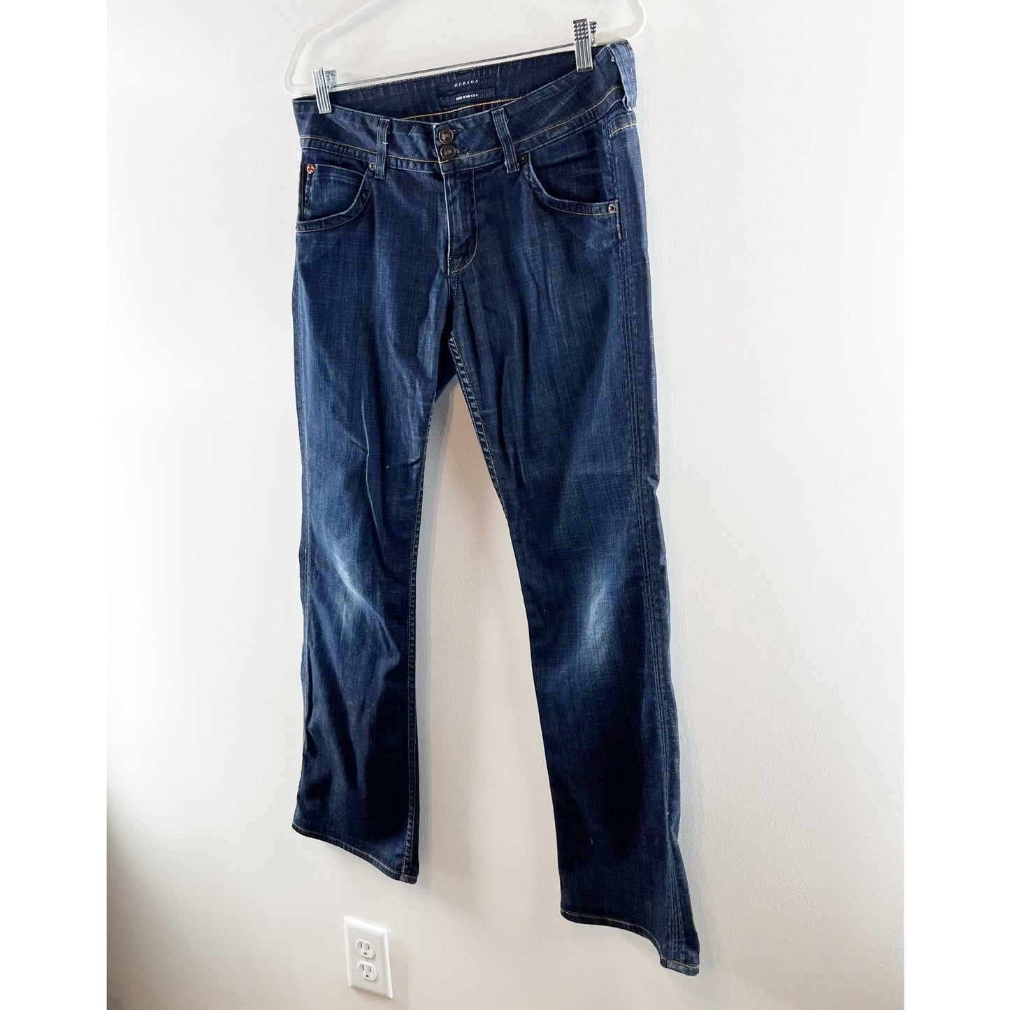 Hudson Double Button Front Denim Mid Rise Bootcut Jeans Blue 30 / 10