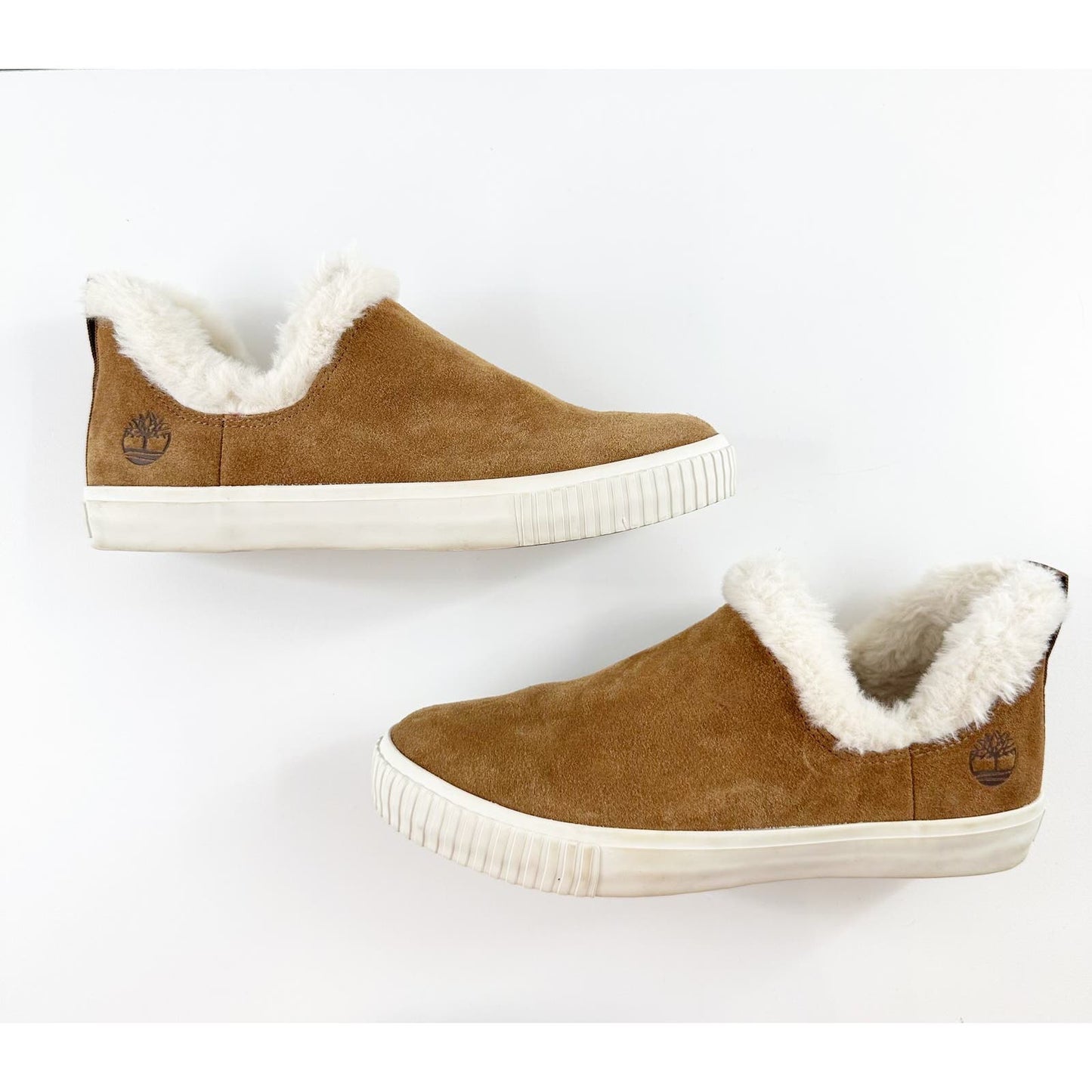 Timberland Skyla Bay Slip On Fur Lined Sneaker Shoes Suede Brown 8.5