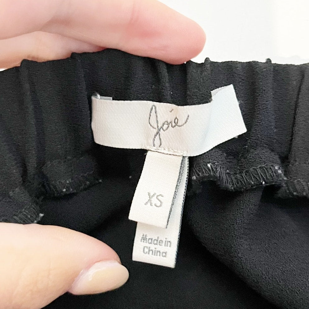 Joie Fairly Strapless Drawstring Waist Pocket One Piece Jumpsuit Caviar Black XS