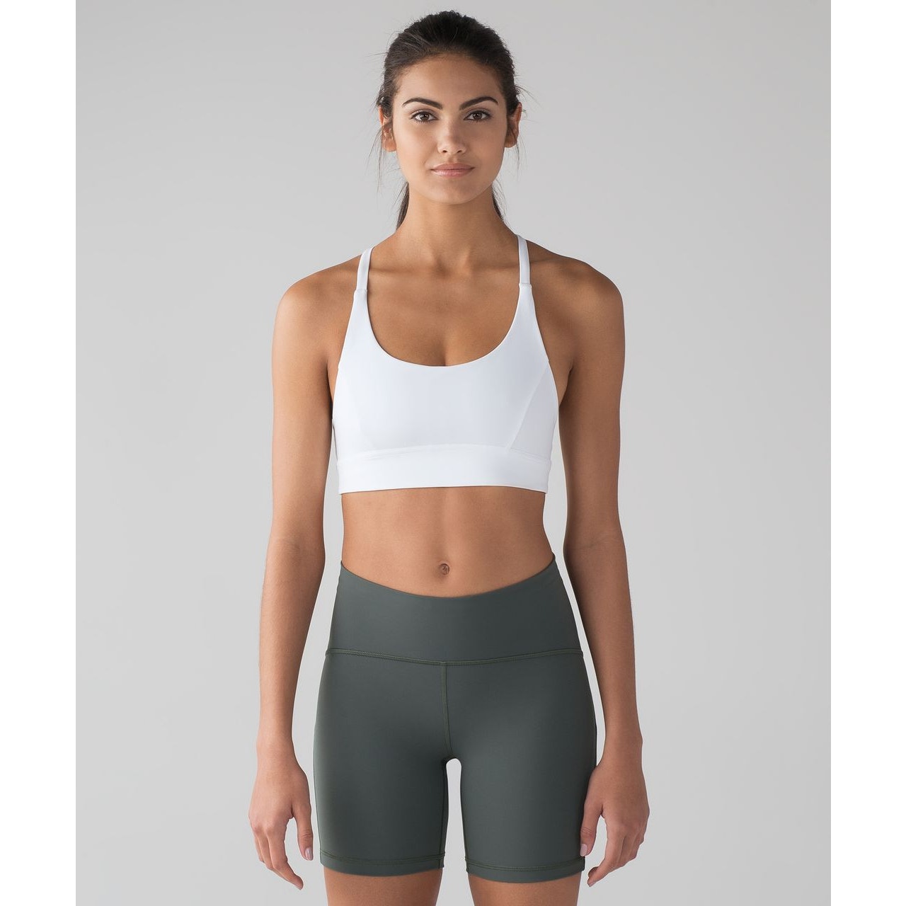 Lululemon Athletica Train Times Scoop Neck Training Sports Bra White 8