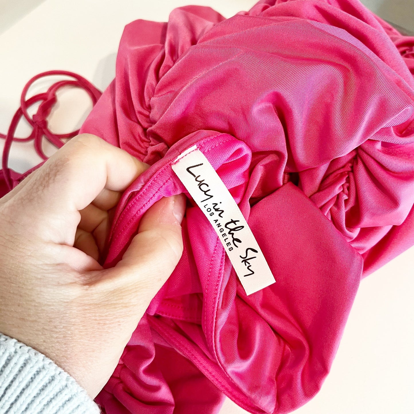 Lucy In The Sky Ruched Halter Key Ring Cutout Bodycon Mini Dress Pink Small