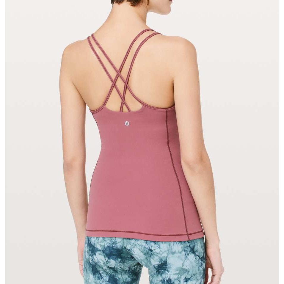 Lululemon Free To Be Scoop Neck Strappy Tank Top Nulu Misty Merlot Red 6