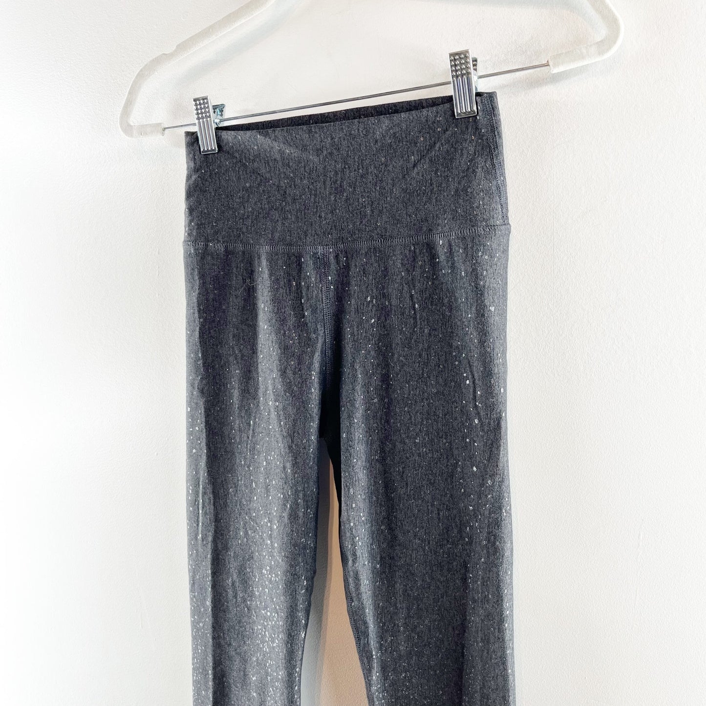 Carbon38 High Rise Foil Leggings in Melt Heather Gray Medium