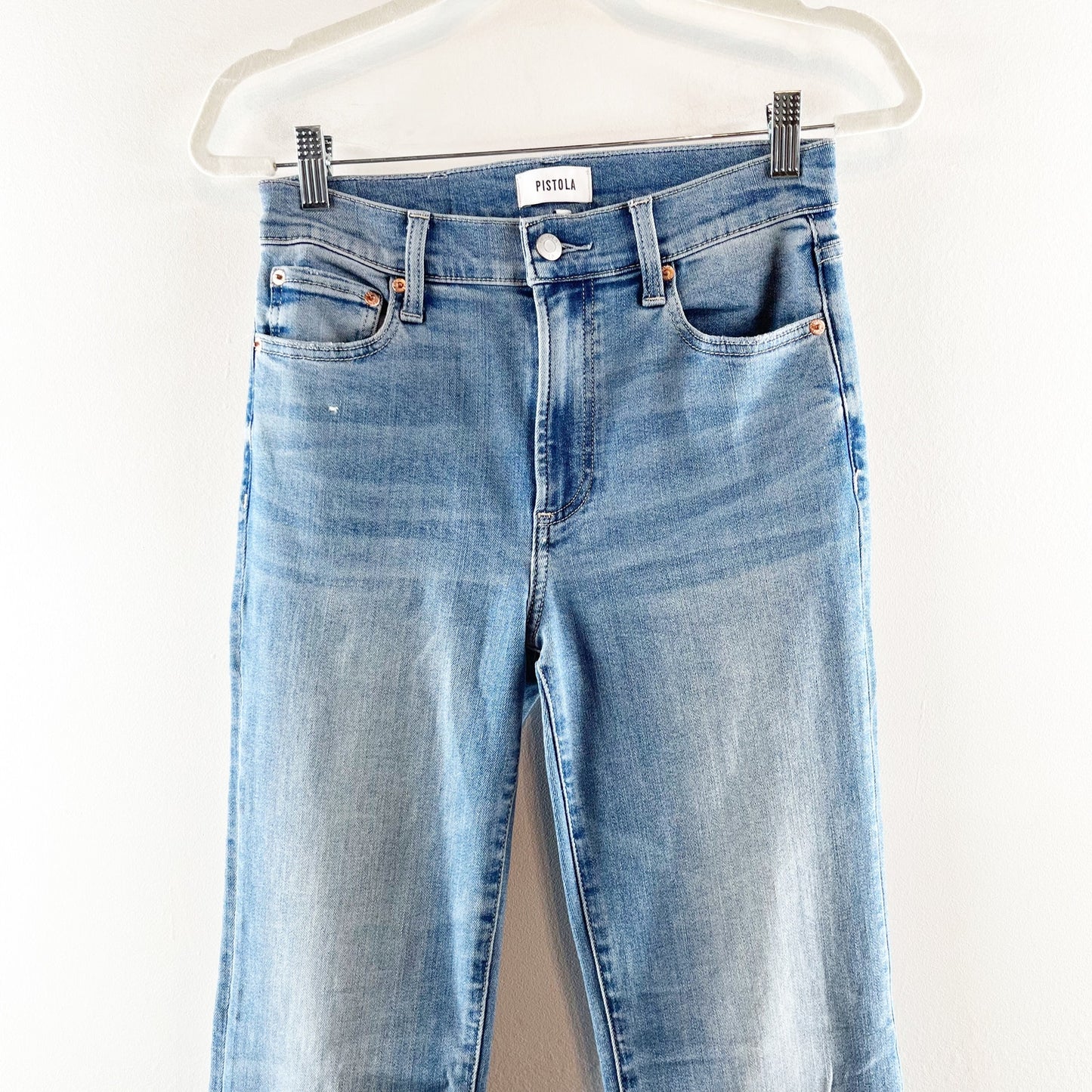 Pistola Kinsley Mid Rise Flare Leg Jeans Blue 27