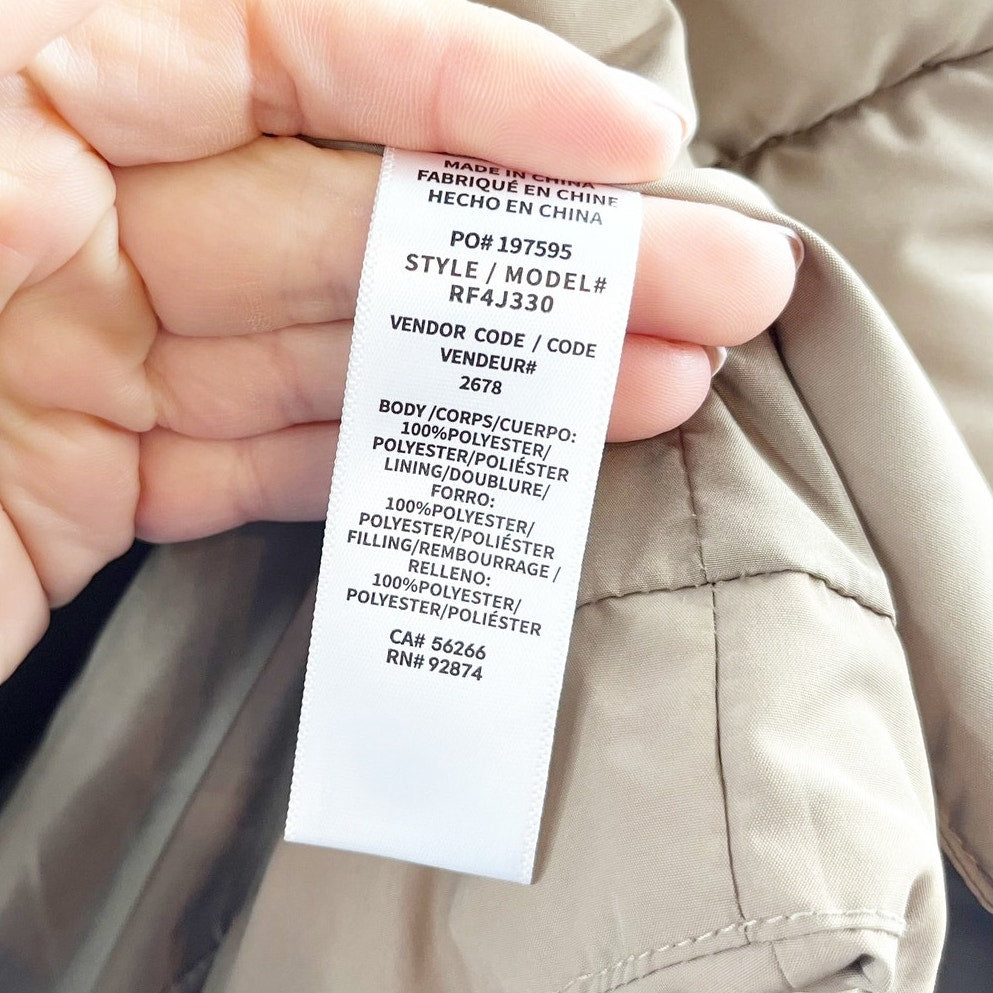Splendid x Cellajaneblog Long Quilted Puffer Vest Tan Brown XS
