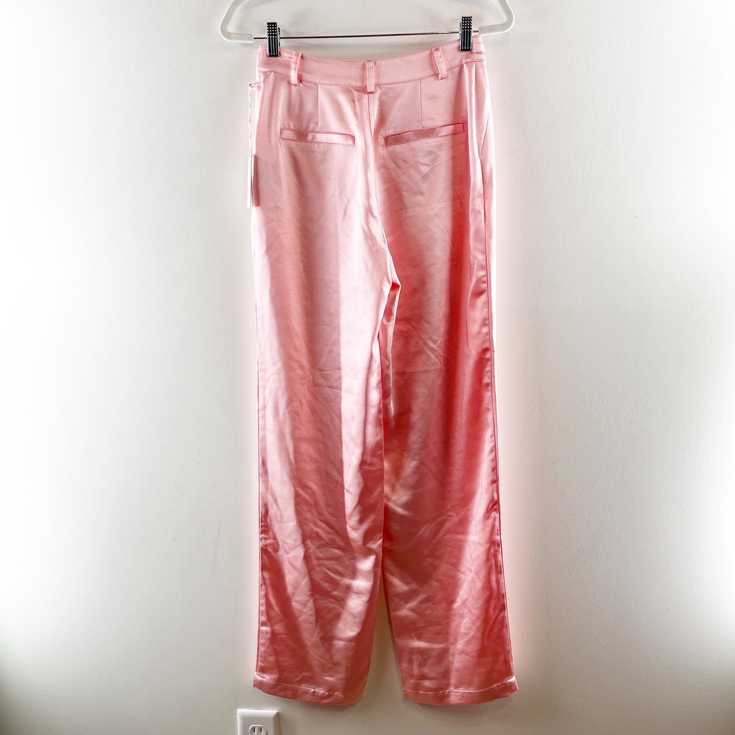 Good American High Rise Satin Trouser Pants Bubble Pink 0 / 25