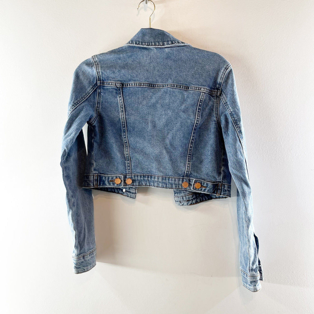 House of Harlow x Nicole Richie Cropped Denim Jean Jacket Blue XS