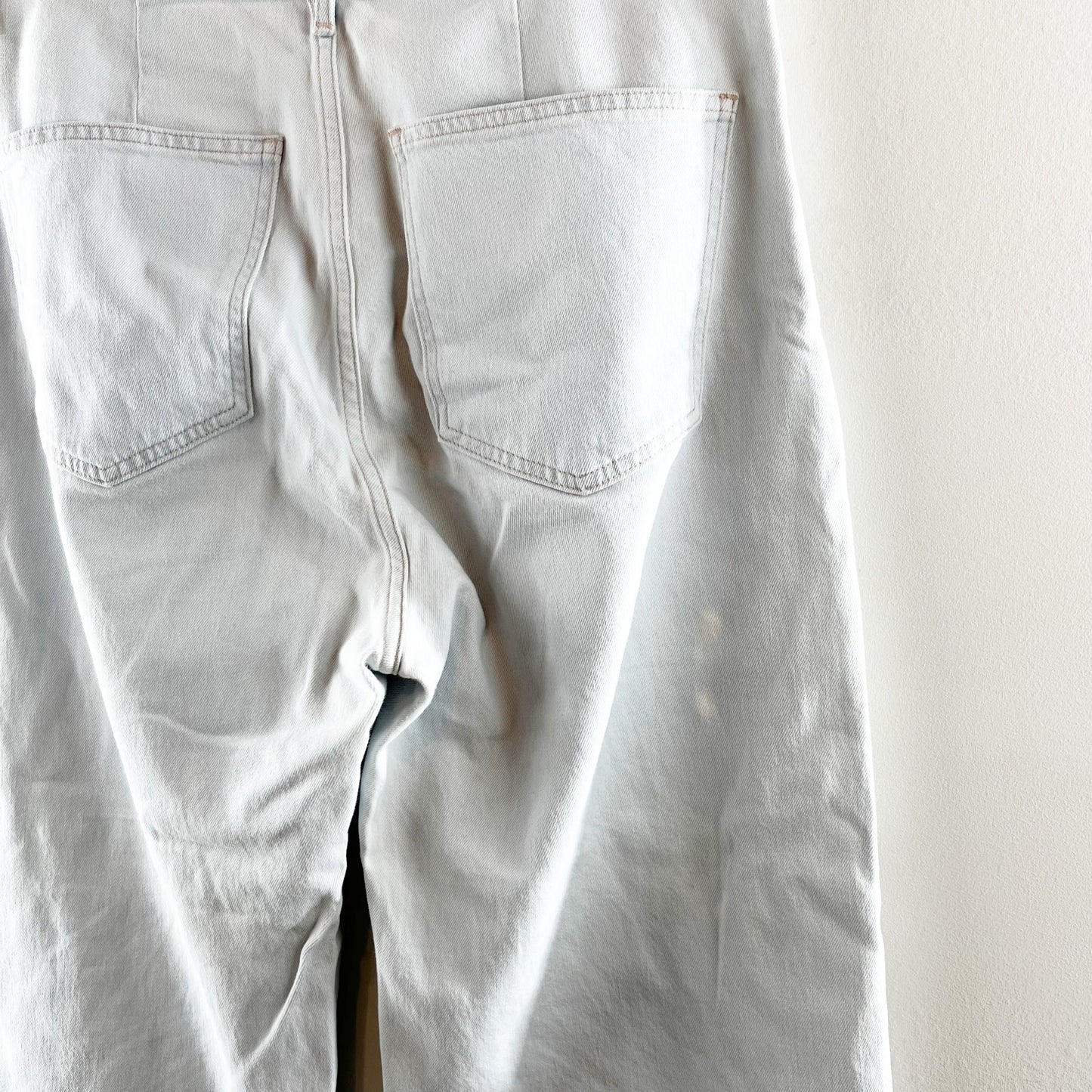 Veronica Beard Grant Braided Waist Extra High Rise Wide Leg Jeans Aspen Blue 10