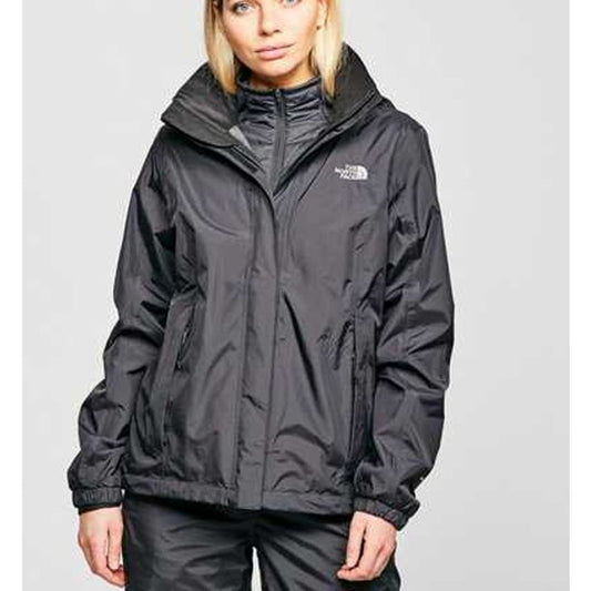 The North Face Resolve HyVent Long Sleeve Full Zip Hooded Rain Jacket Black M
