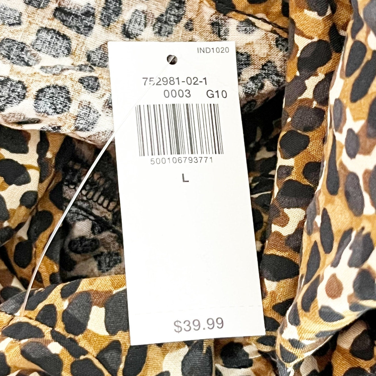 Old Navy Waist Defined Ruffle Trim Mini Dress Leopard Wild Spots Brown Large