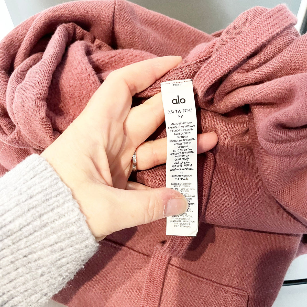 Alo Accolade Pullover Hoodie in Burgundy Truffle Maroon Red XS