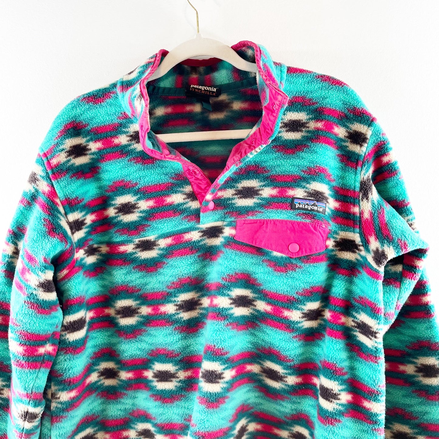 Patagonia T Snap Synchilla Long Sleeve Fleece Jacket Wild Desert Green XL