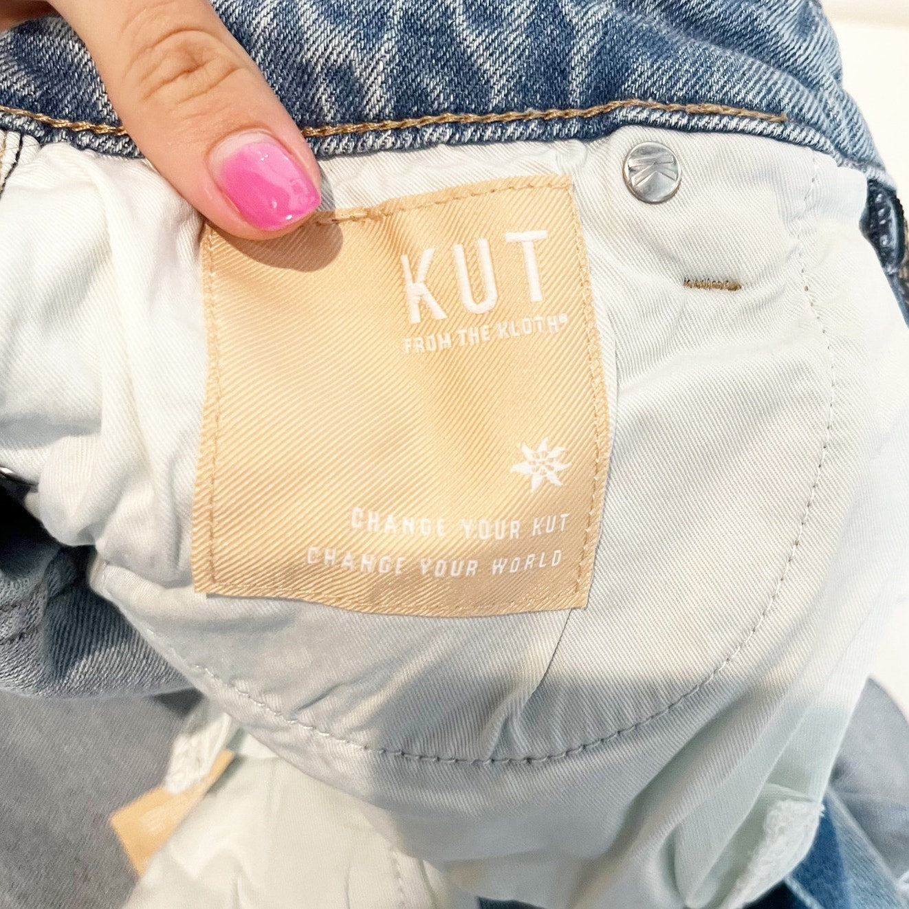 Kut From The Kloth Jane Mid Rise Cuffed Hem Jean Denim Shorts Blue 0