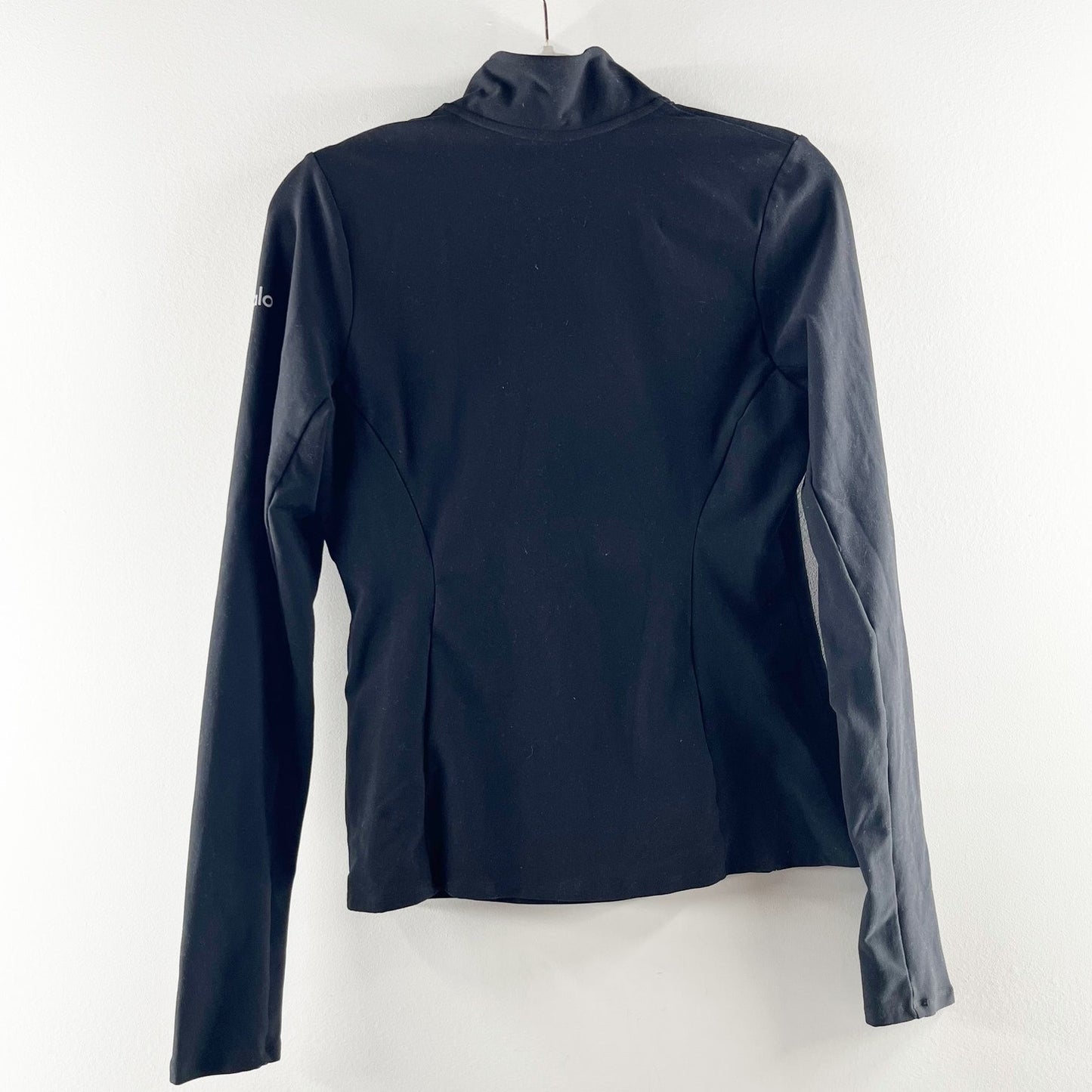 Alo Alosoft 1/2 Zip Rapid Long Sleeve Pullover Jacket Shirt Top Black Small