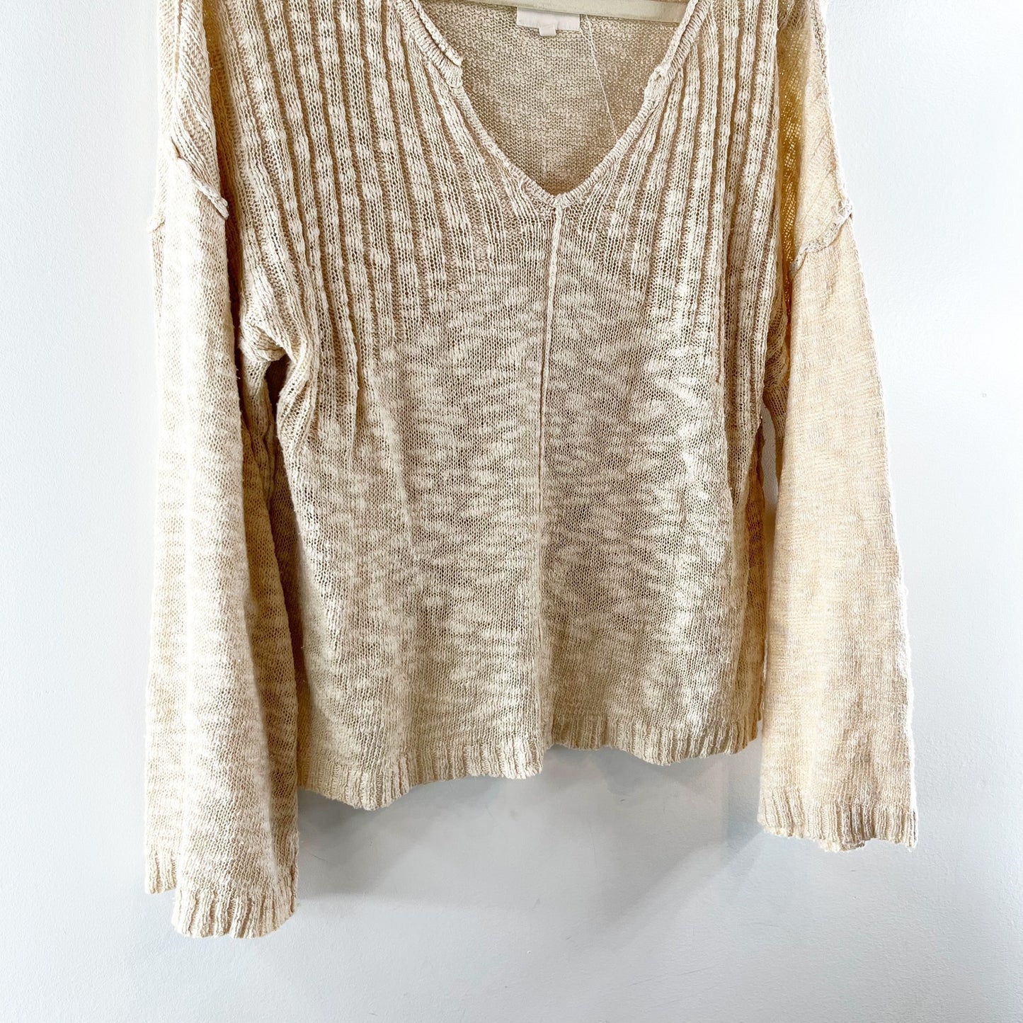 Rip Curl Long Sleeve Lightweight V Neck Sweater Tan Medium