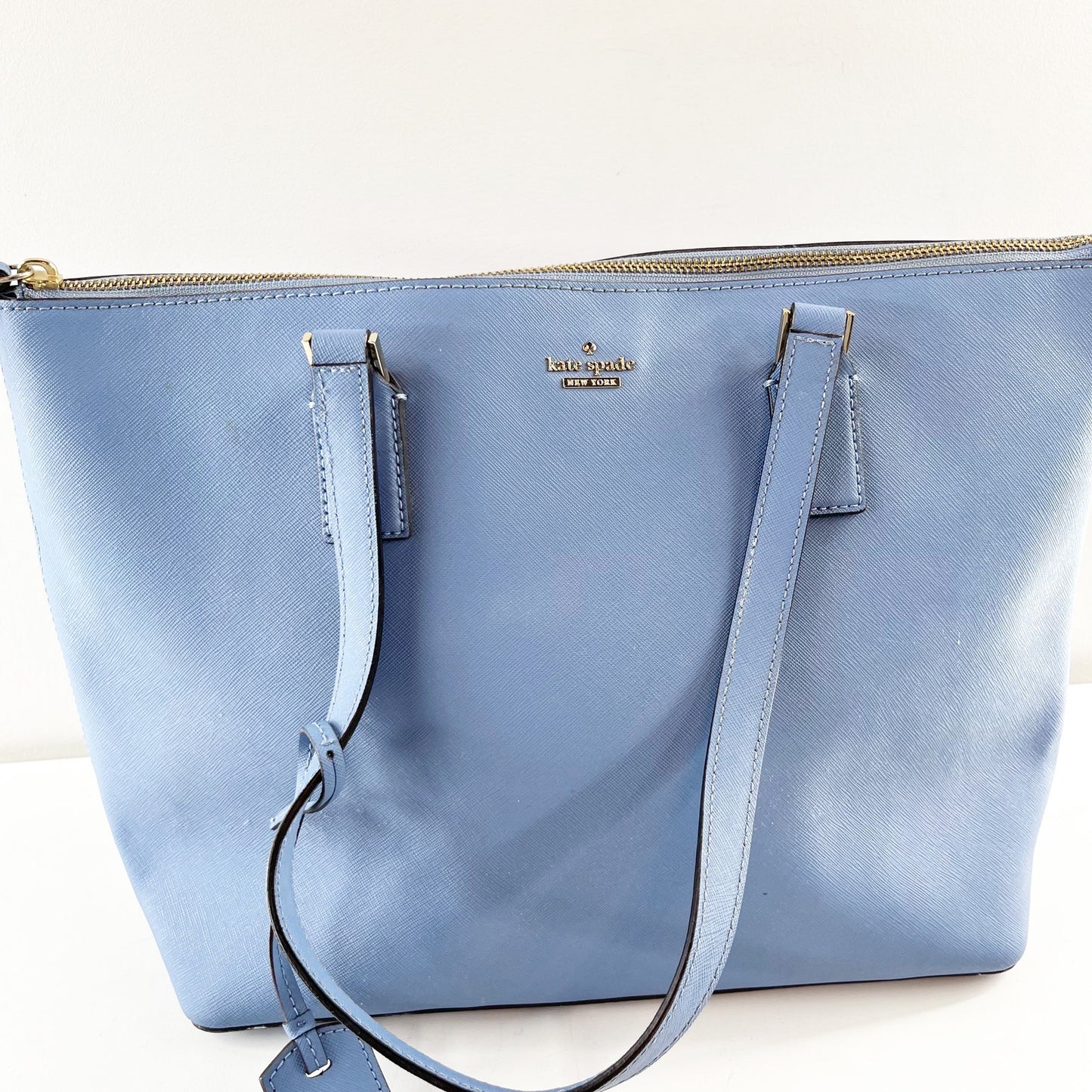 Kate Spade Saffiano Leather Tote Bag Purse Light Blue