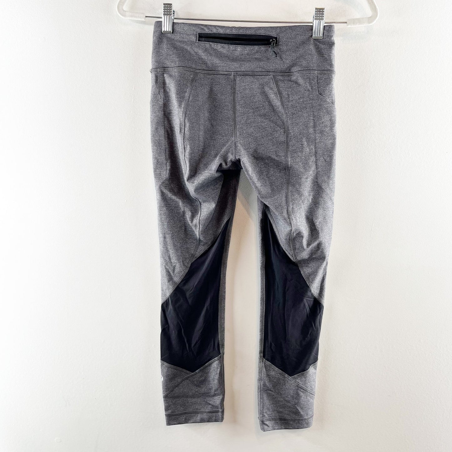 Lululemon Pace Rival Crop 19" Leggings Heathered Black Slate Gray 4