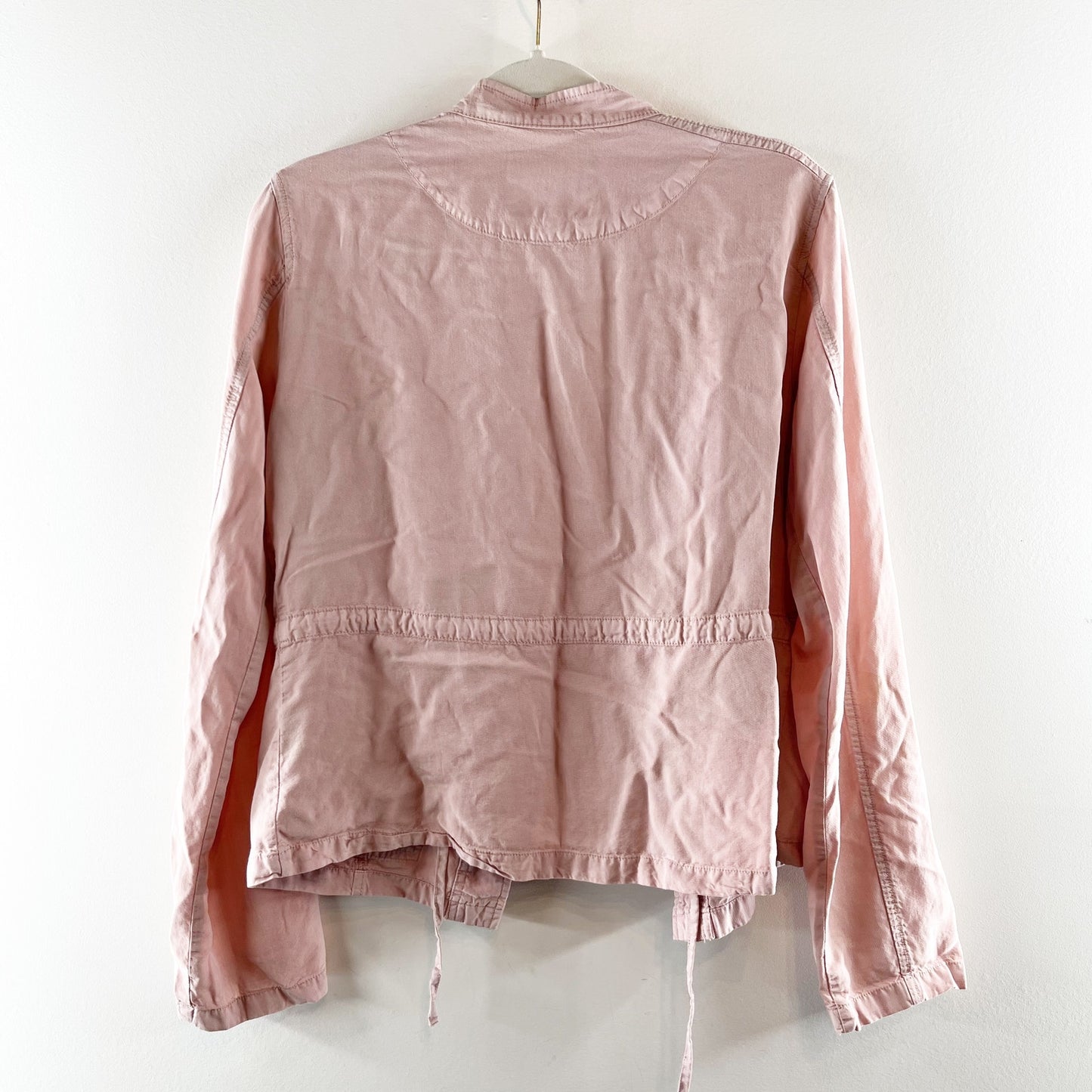 Sanctuary Long Sleeve Button Up Lightweight Utility Jacket Pink Medium