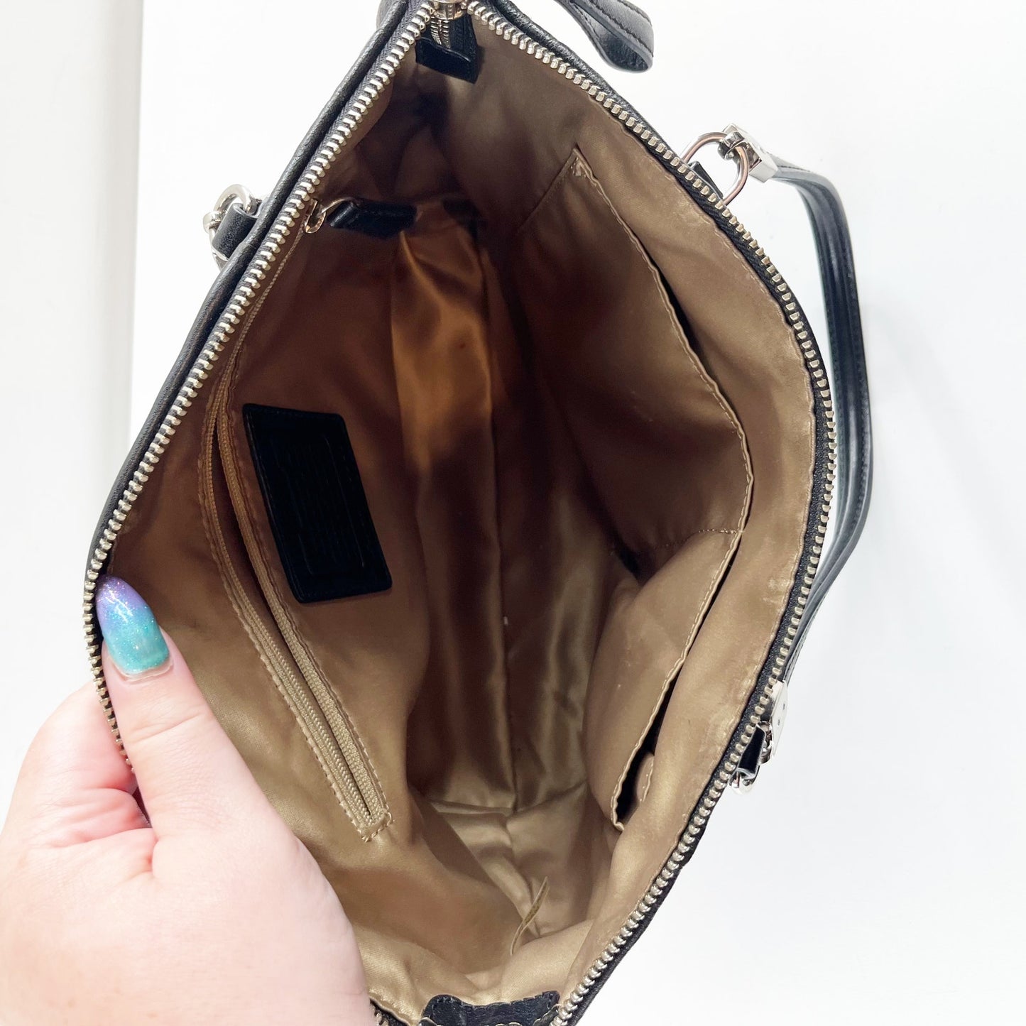 Coach Signature C Logo Madison Shoulder Tote Bag Black