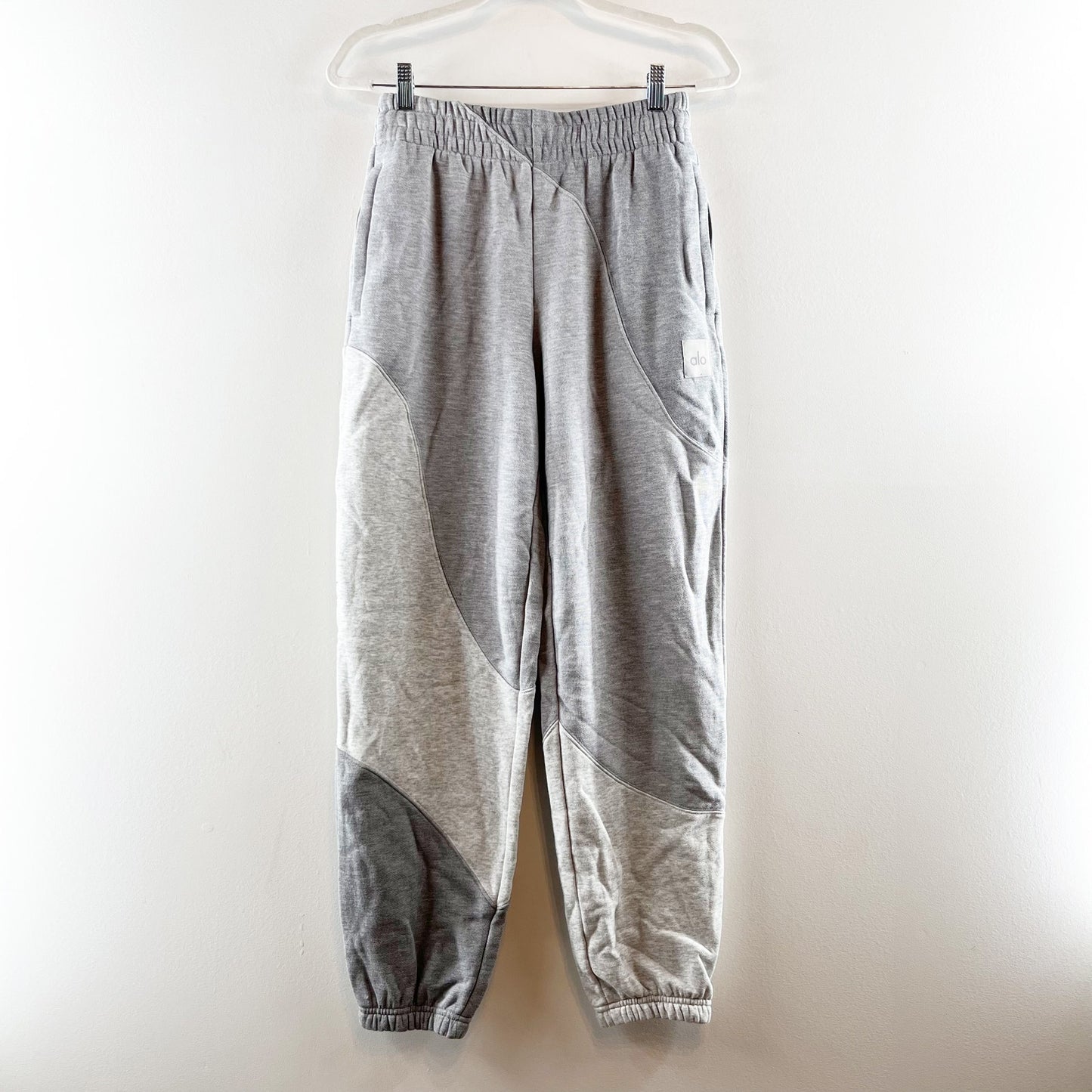Alo Yoga Make Waves High Rise Jogger Sweatpants Gray Heather XXS