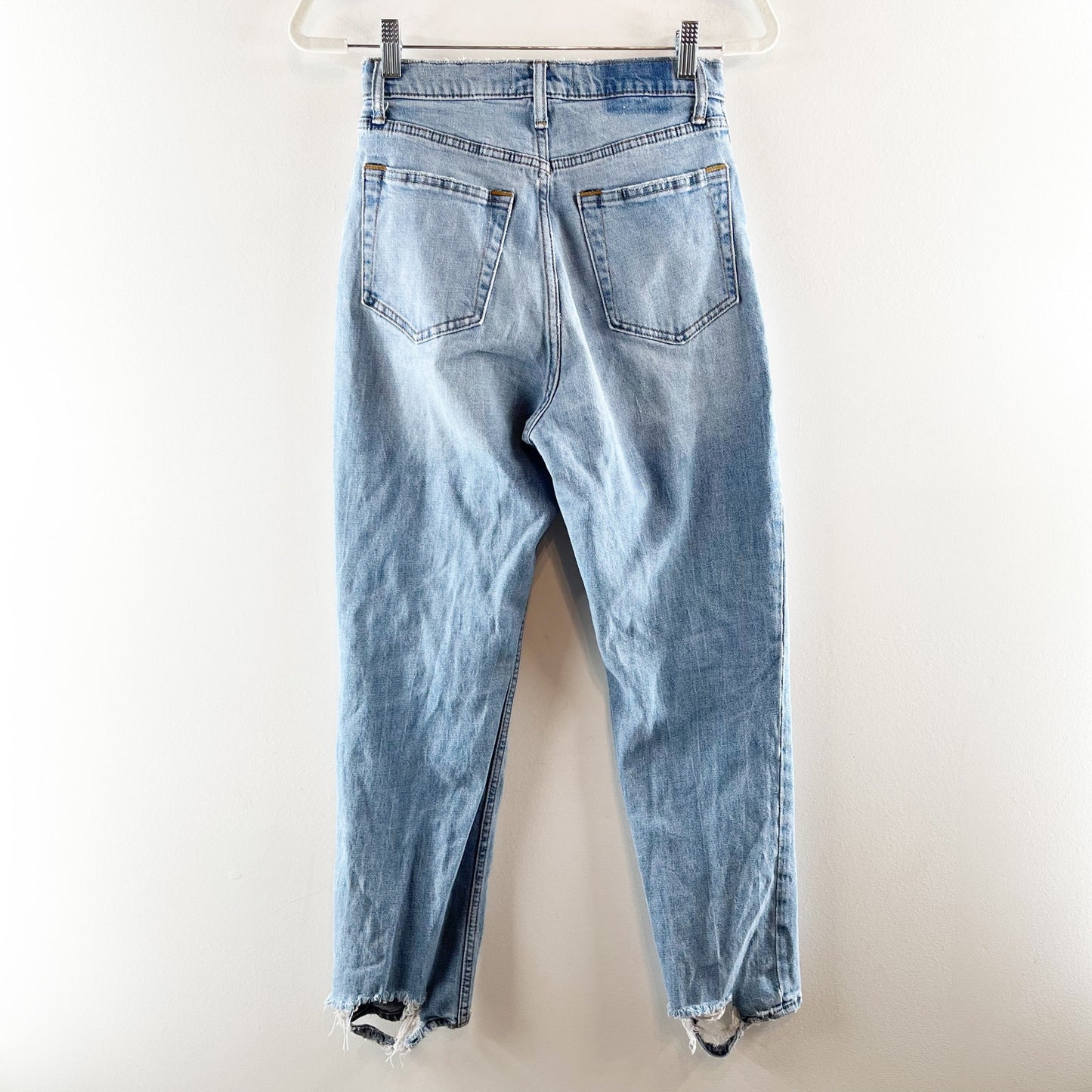 Abercrombie The Ankle Straight Ultra High Rise Curve Love Jeans Blue 4 Long