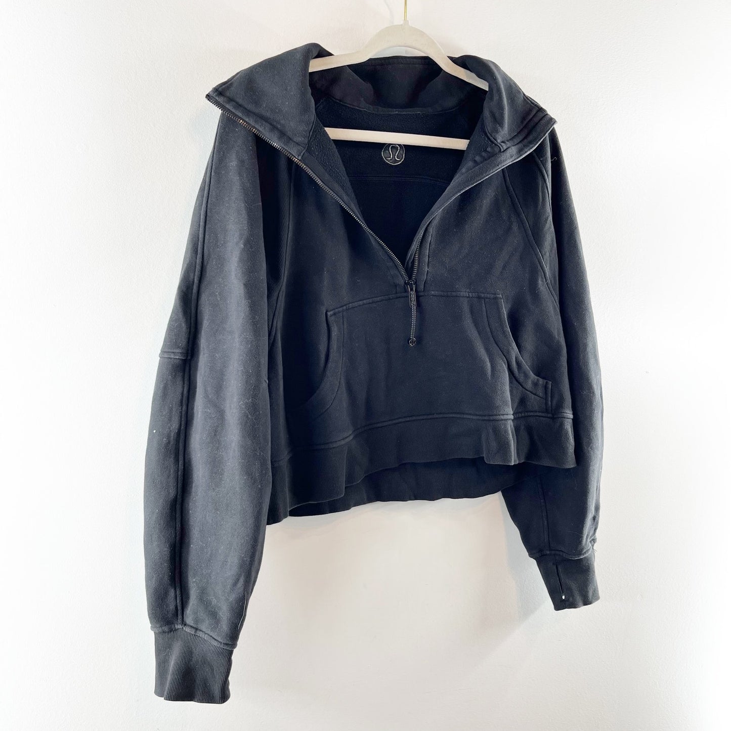 Lululemon Scuba Oversized Funnel Neck Half Zip Sweatshirt Black Medium Large