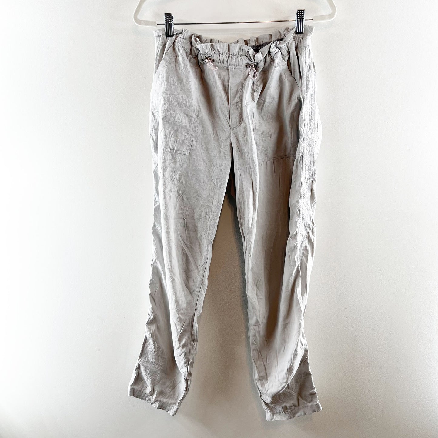 Athleta Pull On Trekkie Paper Bag Ankle Pants Galactic Grey 12