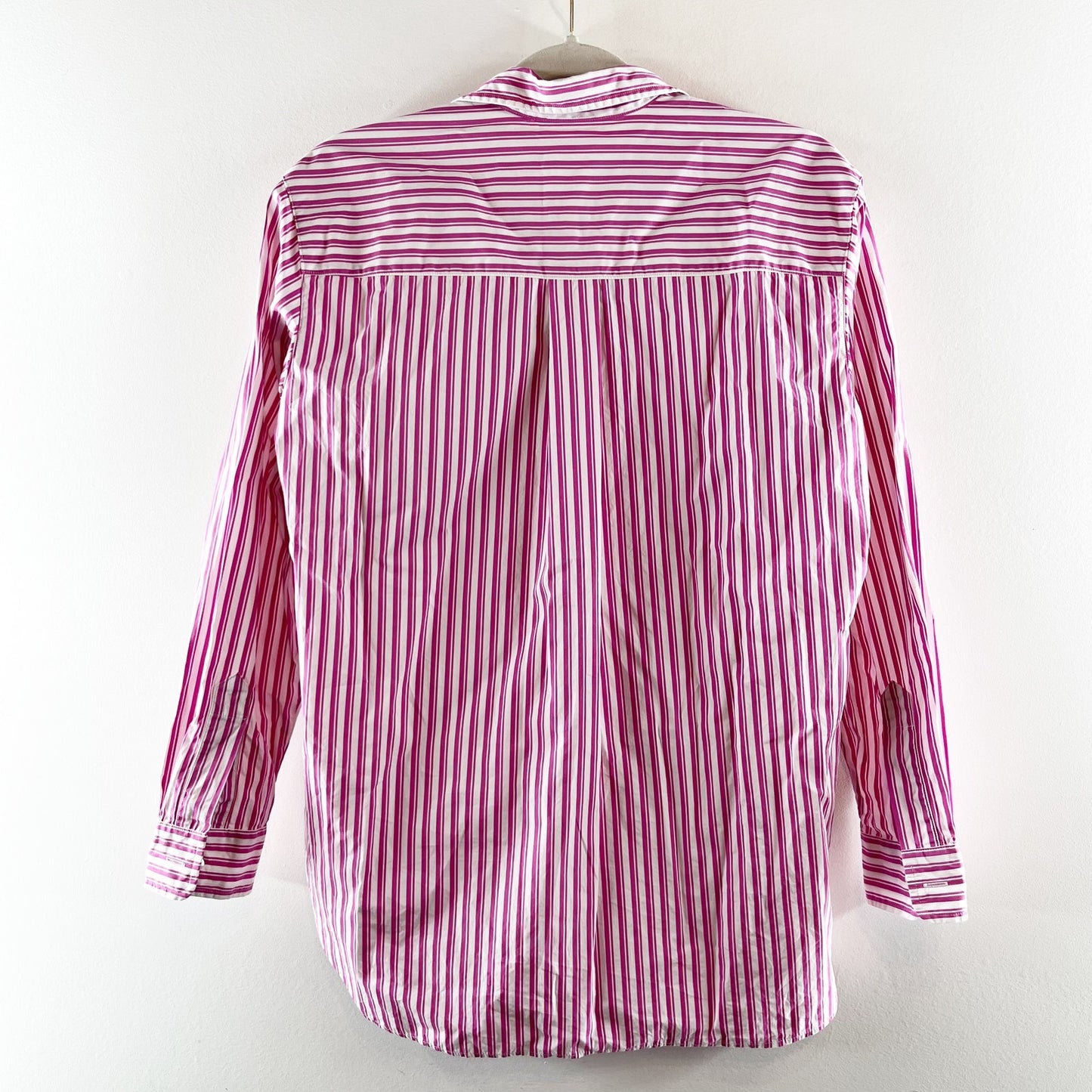 Frank & Eileen Joedy Long Sleeve Button Down Striped Cotton Shirt Pink XS