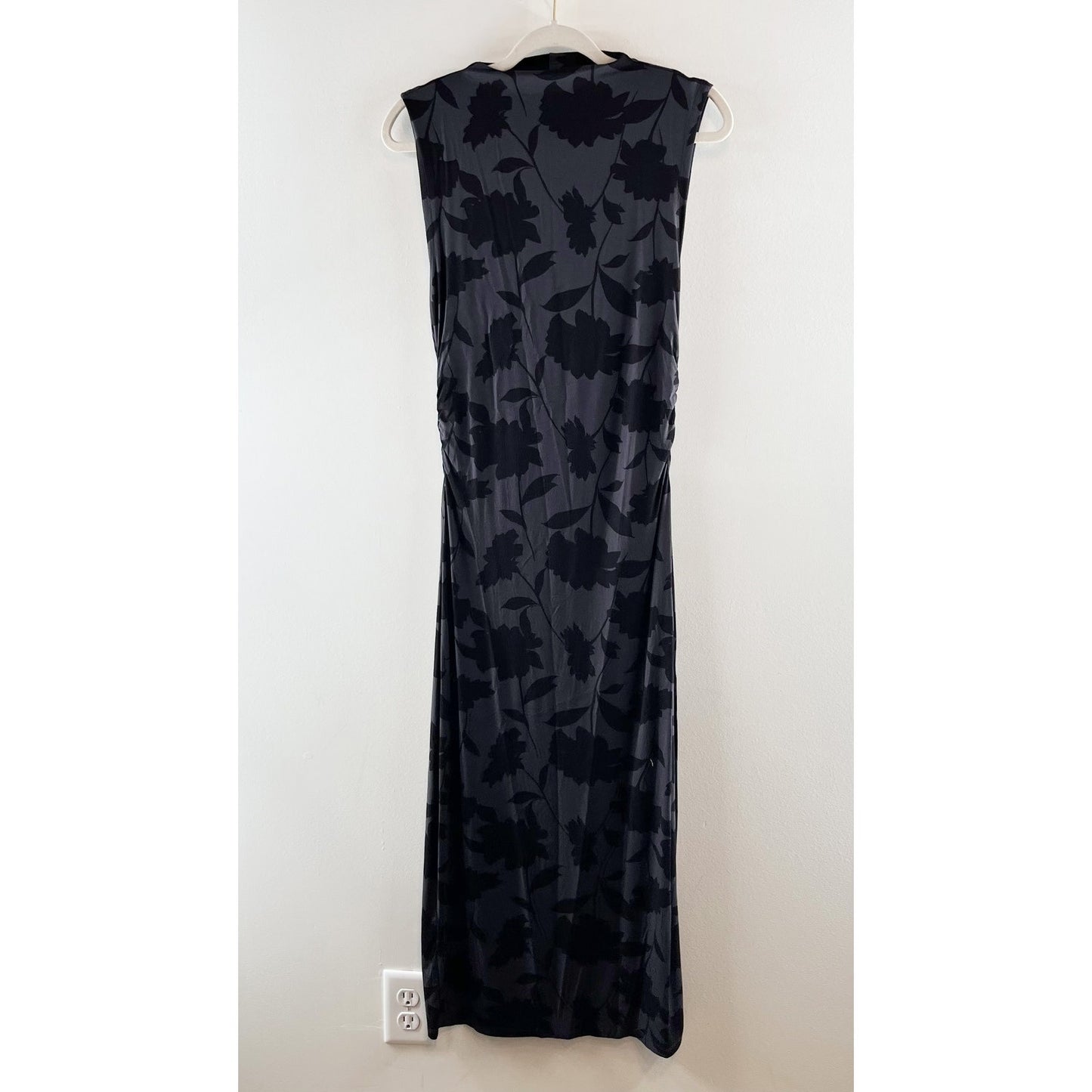 Z Supply Tatum Shadow Floral Print Sleeveless Bodycon Midi Dress Black Small