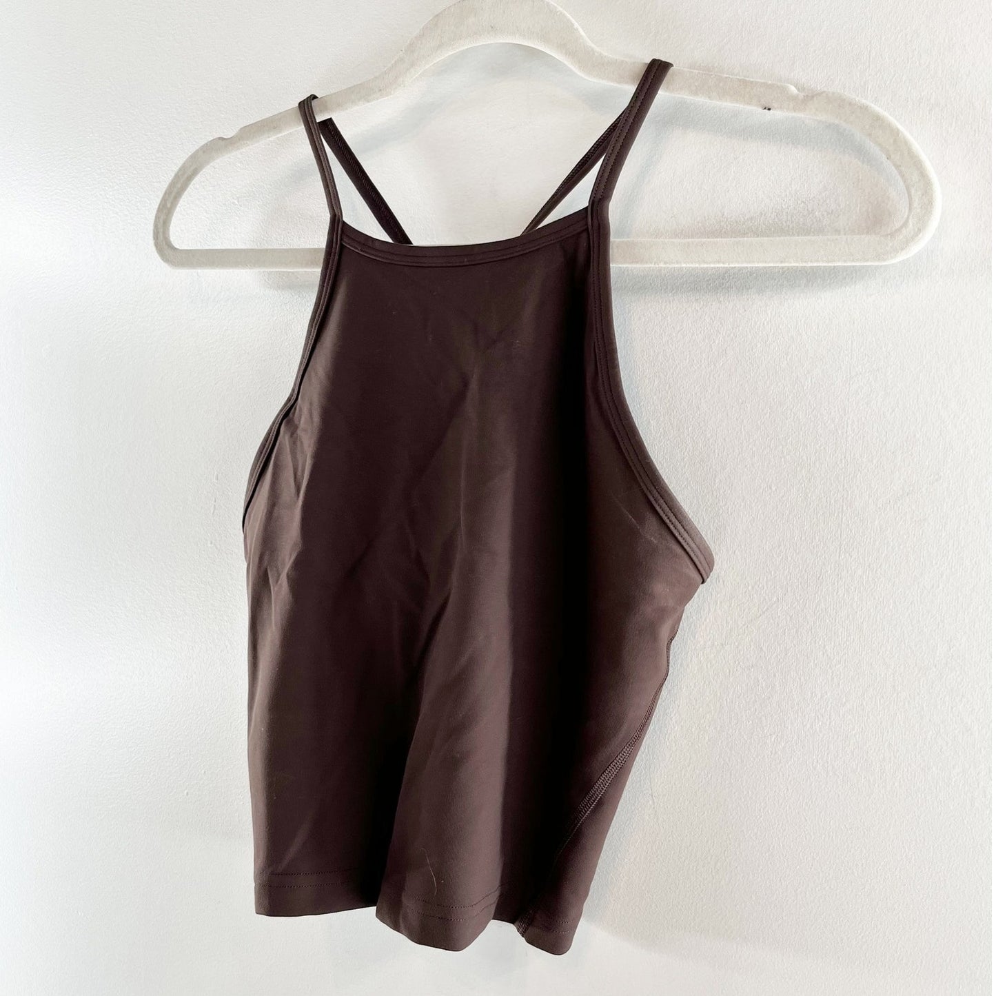 Lululemon Wunder Train High-Neck Cross-Back Tank Top Espresso Brown Small
