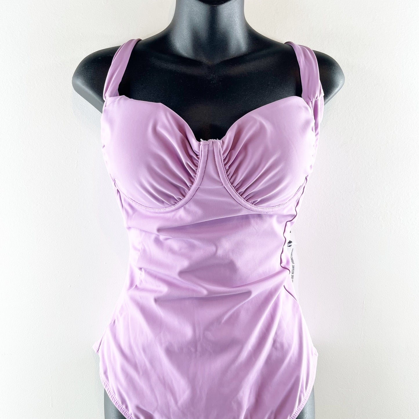 TA3 Swim Sweetie Underwire Lace Up Back One Piece Swimsuit Wild Violet Purple XL